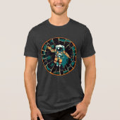 Kosmische Voyager: Astronaut im Stil Tri-Blend Shirt (Vorderseite)