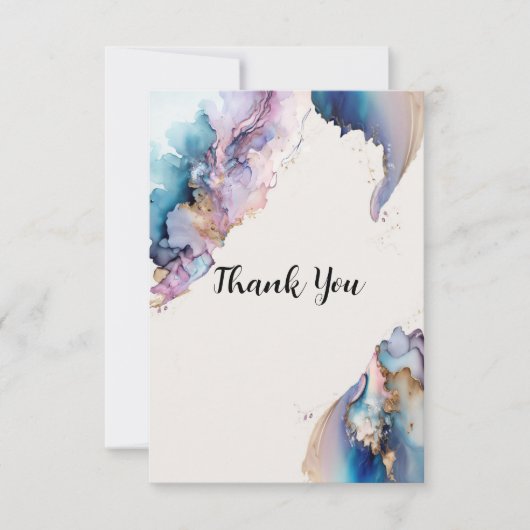 Kosmische Wasserfarbe Dankeschön Karte (Vorderseite)