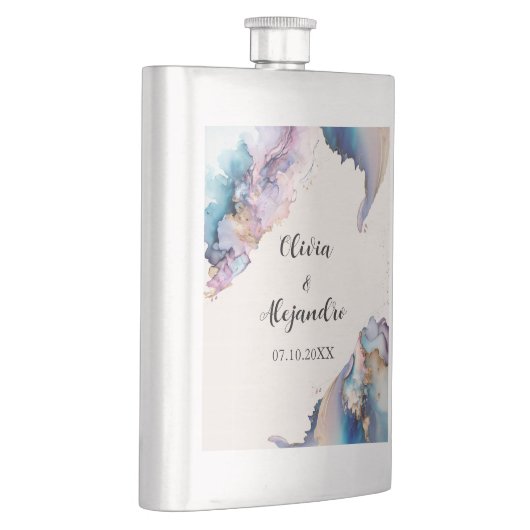 Kosmische Wasserfarbe Flachmann (Rechts)