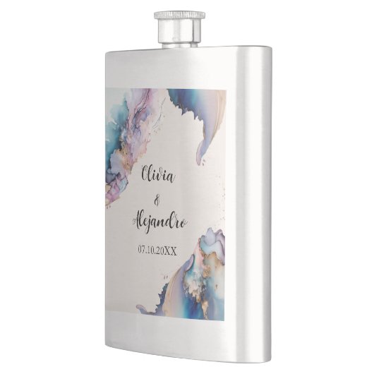 Kosmische Wasserfarbe Flachmann (Links)