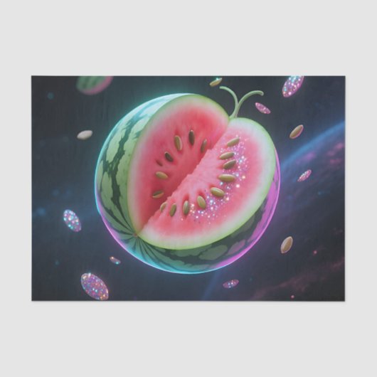 Kosmische Wassermelonen-Scheibe Seidenpapier (Vorderseite)