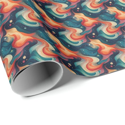 Kosmische Wellen Geschenkpapier (Rolleneckpunkt)