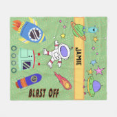 Kosmische Welt Personalisiert Fleece Blanket (Vorderseite (Horizontal))