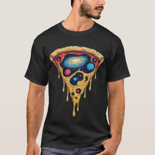 Kosmische Weltraum-Pizza-Scheibe-Galaxie-Planeten- T-Shirt