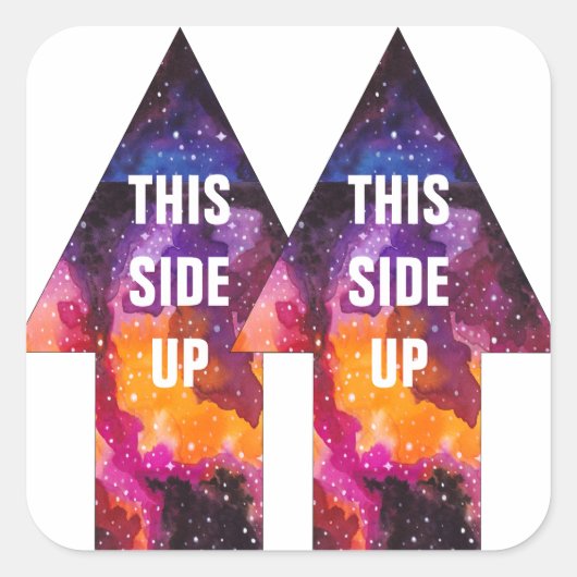 Kosmische Weltraumbewegbox groß diese Seite hoch Quadratischer Aufkleber (Vorderseite)