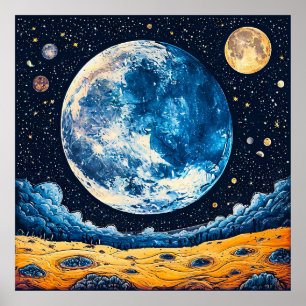 🌌 Kosmische Weltraumkunst für moderne Vorstellung Poster