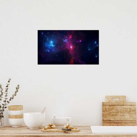 Kosmische Weltraumstars und Nebula Poster (Küche)