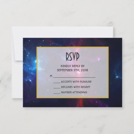 Kosmische Weltraumstars und Nebula-UAWG RSVP Karte (Vorderseite)