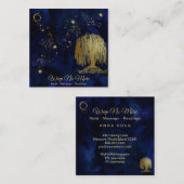 ** Kosmische Wildbaummoon Gold Universum Quadratische Visitenkarte (Vorne/Hinten)