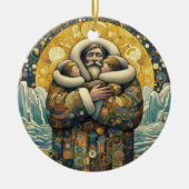 "Kosmische Winterwärme" Keramik Ornament (Vorne)