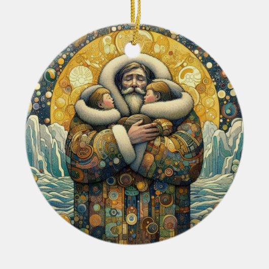 "Kosmische Winterwärme" Keramik Ornament (Vorne)