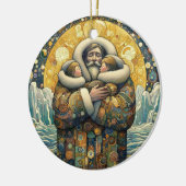 "Kosmische Winterwärme" Keramik Ornament (Links)