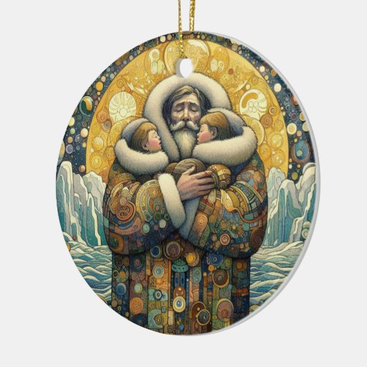 "Kosmische Winterwärme" Keramik Ornament (Links)