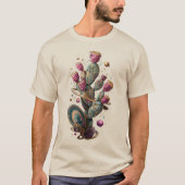 Kosmische Wüstenkaktuskunst T-Shirt (Vorderseite)