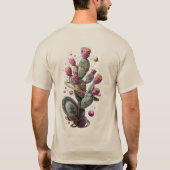 Kosmische Wüstenkaktuskunst T-Shirt (Rückseite)