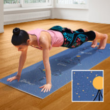 Kosmische Yoga-Posen und Phrasen Blue Yoga Mat