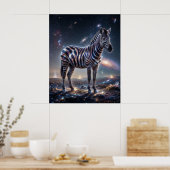 Kosmische Zebrastrahlen-Ebenen Poster (Küche)