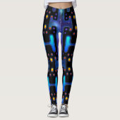 Kosmischer 80er-Synth-Android-Roboter-Weltraum-Rob Leggings (Vorderseite)
