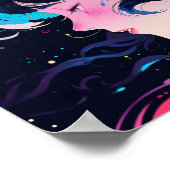 Kosmischer abstrakter Anime-Mädchen Poster (Ecke)
