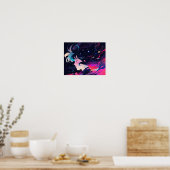 Kosmischer abstrakter Anime-Mädchen Poster (Küche)