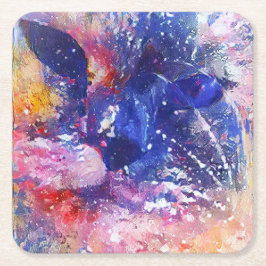 Kosmischer Abstrakter Katzentraum Rechteckiger Pappuntersetzer