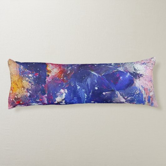 Kosmischer Abstrakter Katzentraum Seitenschläferkissen (Rückseite)