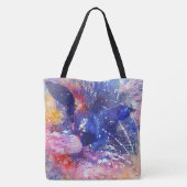 Kosmischer Abstrakter Katzentraum Tasche (Rückseite)