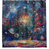 Kosmischer astrologischer Duschvorhang (Vorderseite)