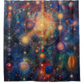 Kosmischer astrologischer Duschvorhang (Vorderseite)