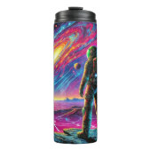 Kosmischer Astronaut im surrealen Raum Thermosbecher (Vorderseite)
