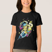 Kosmischer Astronaut Tri-Blend Shirt (Vorderseite)