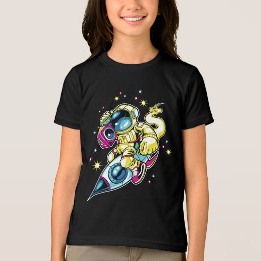 Kosmischer Astronaut Tri-Blend Shirt (Vorderseite)