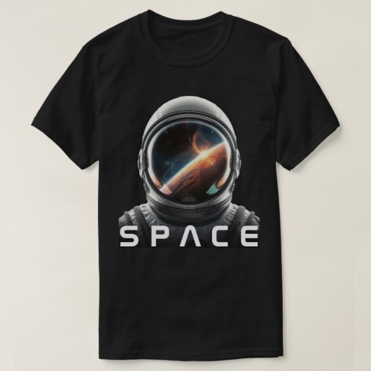 Kosmischer Astronautenhelm T-Shirt (Design vorne)