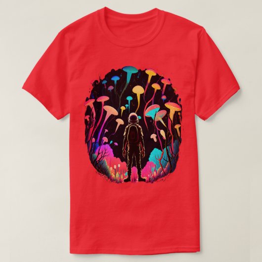 Kosmischer Astronautenmagic Mushroom Forest Psyche T-Shirt (Design vorne)