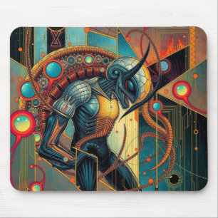 Kosmischer Avenger mit Horn Mousepad