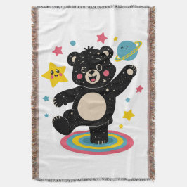 Kosmischer Bär mit Sternen und Planeten - Niedlich Decke