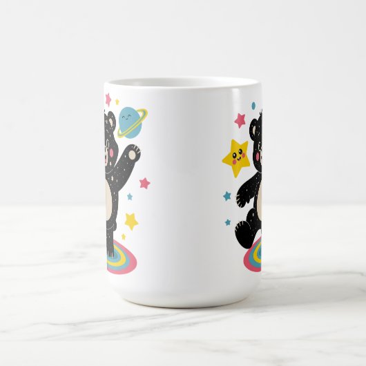 Kosmischer Bär mit Sternen und Planeten - Niedlich Kaffeetasse (Mittel)
