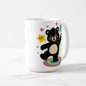 Kosmischer Bär mit Sternen und Planeten - Niedlich Kaffeetasse (VorderseiteRechts)