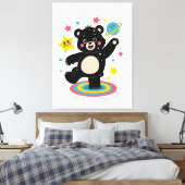 Kosmischer Bär mit Sternen und Planeten - Niedlich Leinwanddruck (Insitu (Schlafzimmer))