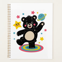 Kosmischer Bär mit Sternen und Planeten - Niedlich Planer