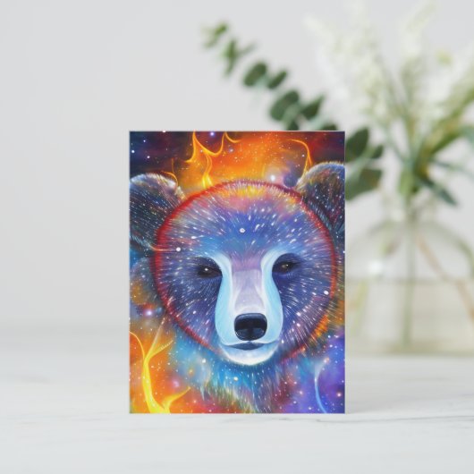 Kosmischer Bär Postkarte (Stehend Vorderseite)