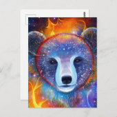 Kosmischer Bär Postkarte (Vorne/Hinten)