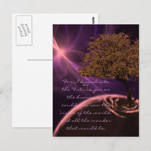 Kosmischer Baum des Lebens Postkarte (Vorne/Hinten)