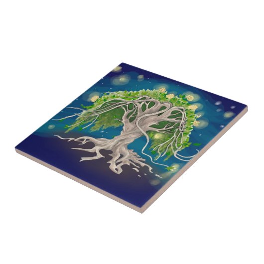 Kosmischer Baum~tile Fliese (Seite)