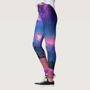Kosmischer Berg Neon Galaxie Natur Fantasie Leggings