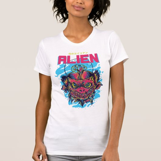 Kosmischer Besucher : Die Alien Design T-Shirt (Vorderseite)