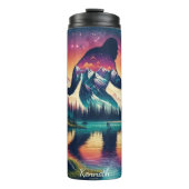 Kosmischer Bigfoot: Bergsee Mystery Thermosbecher (Vorderseite)