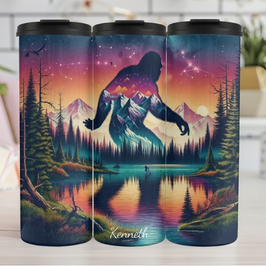 Kosmischer Bigfoot: Bergsee Mystery Thermosbecher