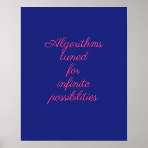 Kosmischer Blau Rosa Quanten-Dekor Poster