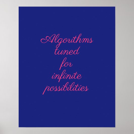 Kosmischer Blau Rosa Quanten-Dekor Poster (Vorne)